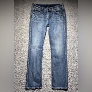 Silver Jeans Womens 30 Suki Baby Boot Cut Stretch Casual Denim Big Stitch Rodeo